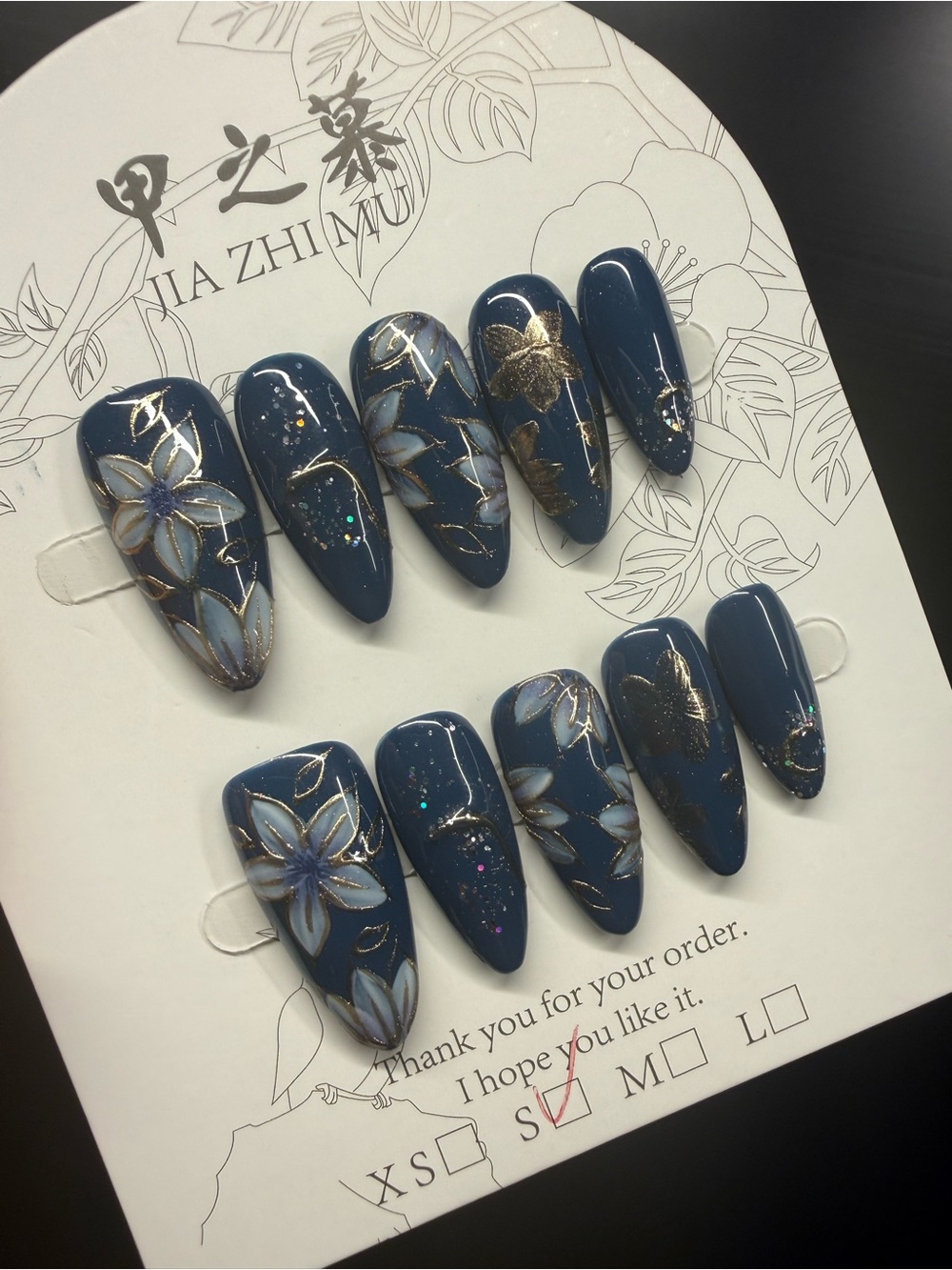 Midnight Blue Press-On Nails in Small